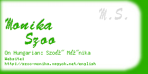 monika szoo business card